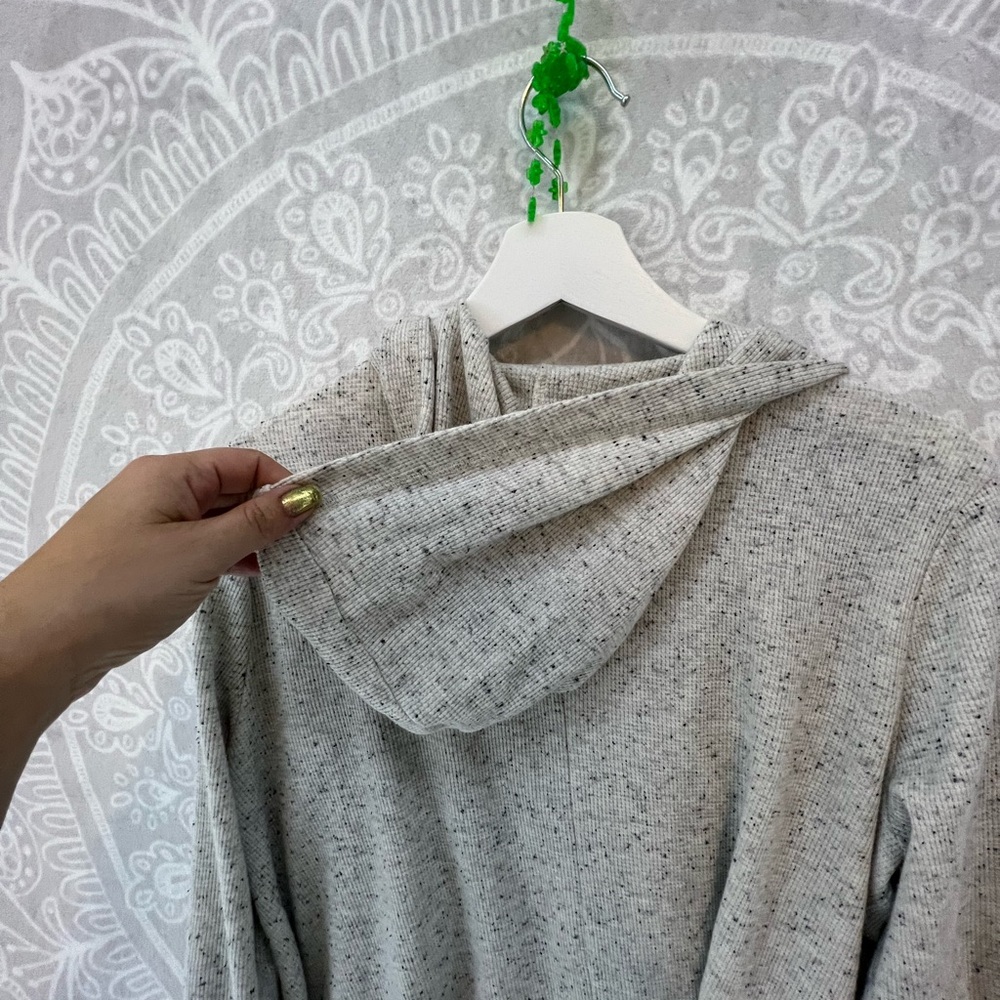 GORGEOUS COMFY OPEN FRONT CARDIGAN XL AEROPASTLE CREAM SPECKLE BLACK NATURAL EUC - Picture 7 of 17